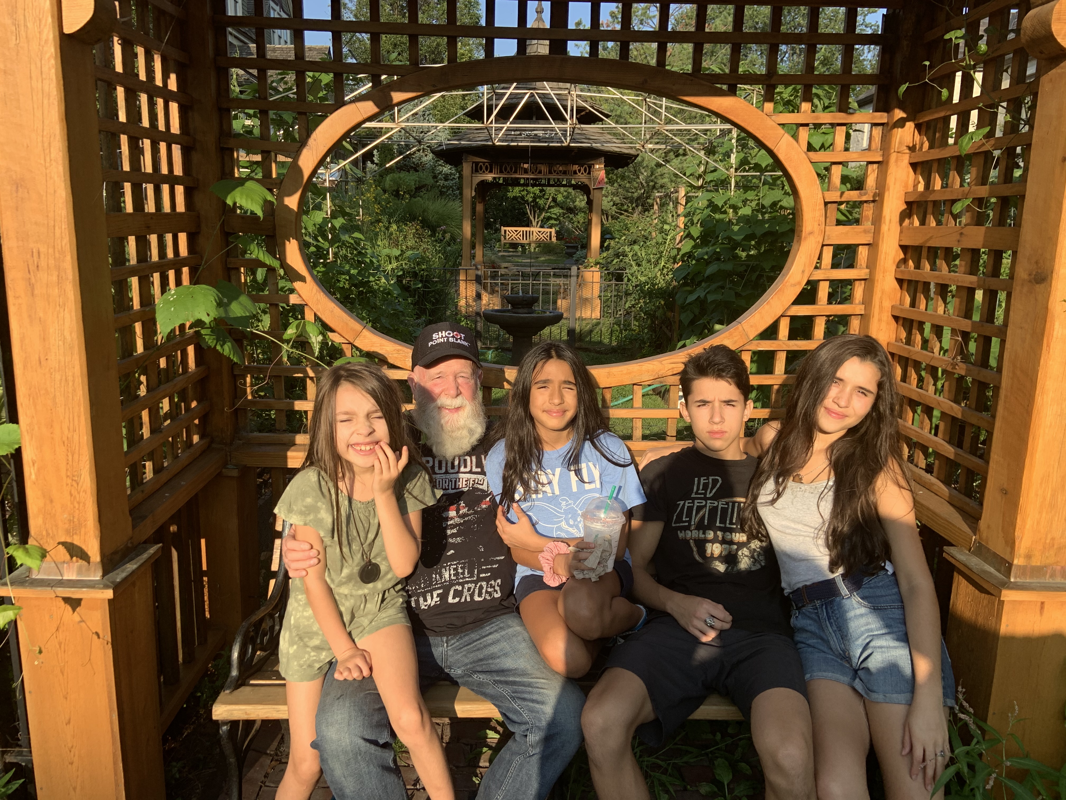 Family group photo indoors
